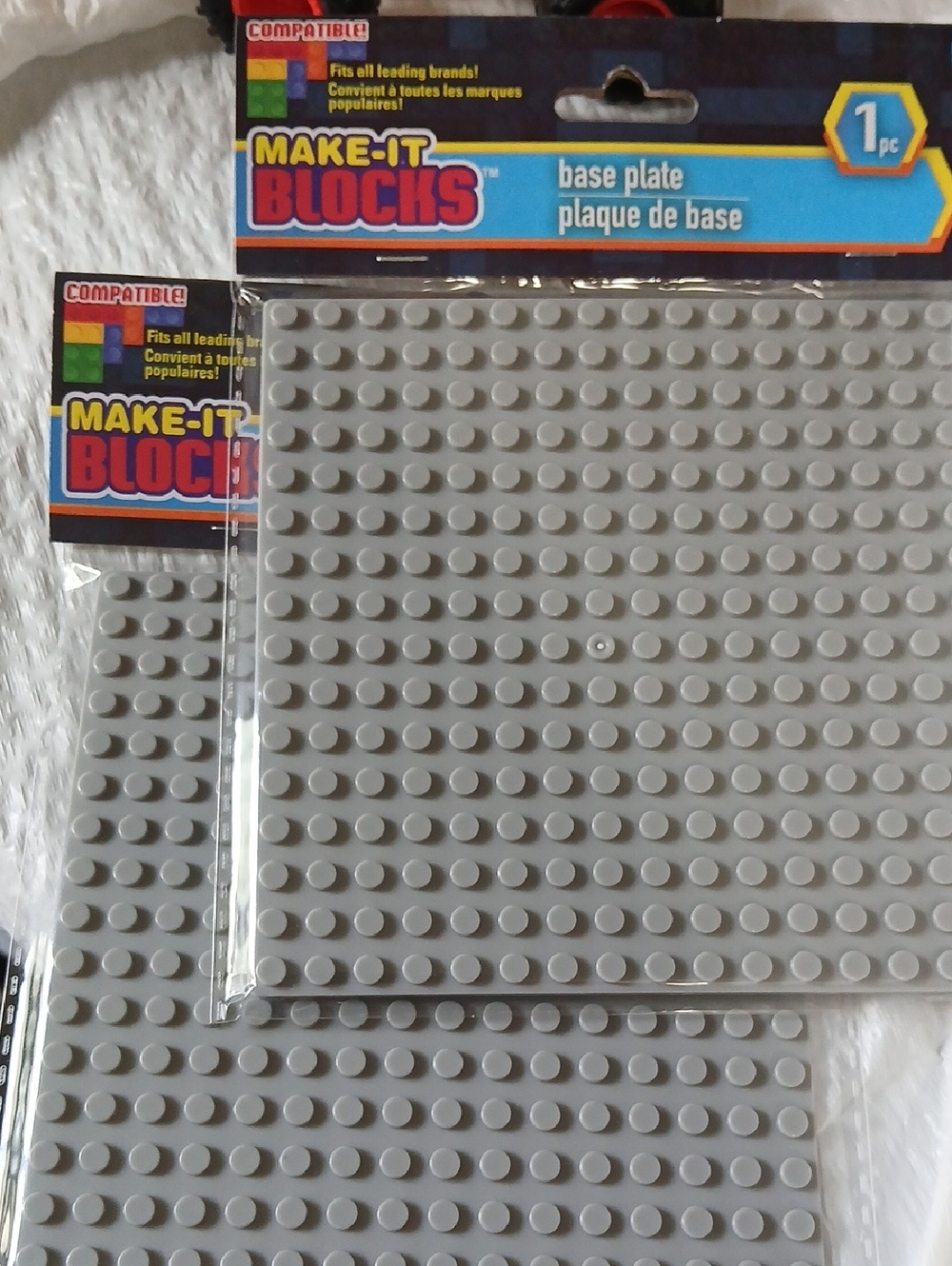MAKE-IT BLOCKS Light Gray Base Plate - Compatible Building Plate Set Of 2